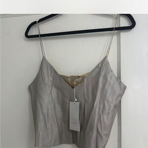 Zara Shimmering Gray Camisole Top